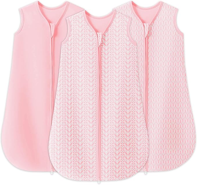 SWEET DOLPHIN 3 Pack Baby Sleep Sack - 100% Cotton 2-Way Zipper TOG 0.5 Infant Wearable Blanket, Newborn Essentials