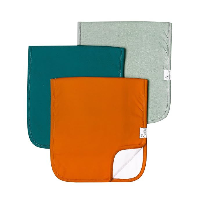 Copper Pearl Baby Burp Cloth Large 21''x10'' Size Premium Absorbent Triple Layer 3-Pack Gift Set “Blaze