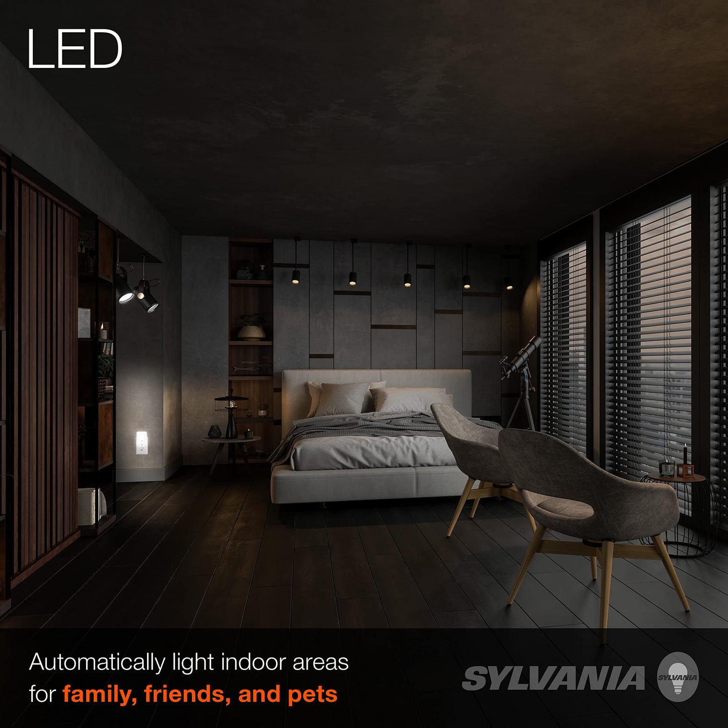 Ledvance Sylvania Led Night Light, 3-Color Select, Frosted, 5 Lumens, Usb Port, 1 Pack, Model 64991