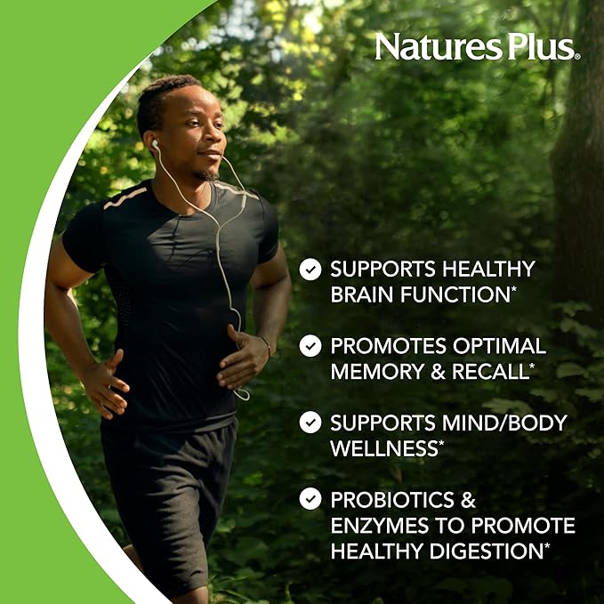 Natures Plus BrainCeutix Multivitamin Capsules - 90 Capsules - Supports Cognition, Concentration & Clarity - Enhances Memory - Vegan, Gluten Free, Non-GMO - 30 Servings