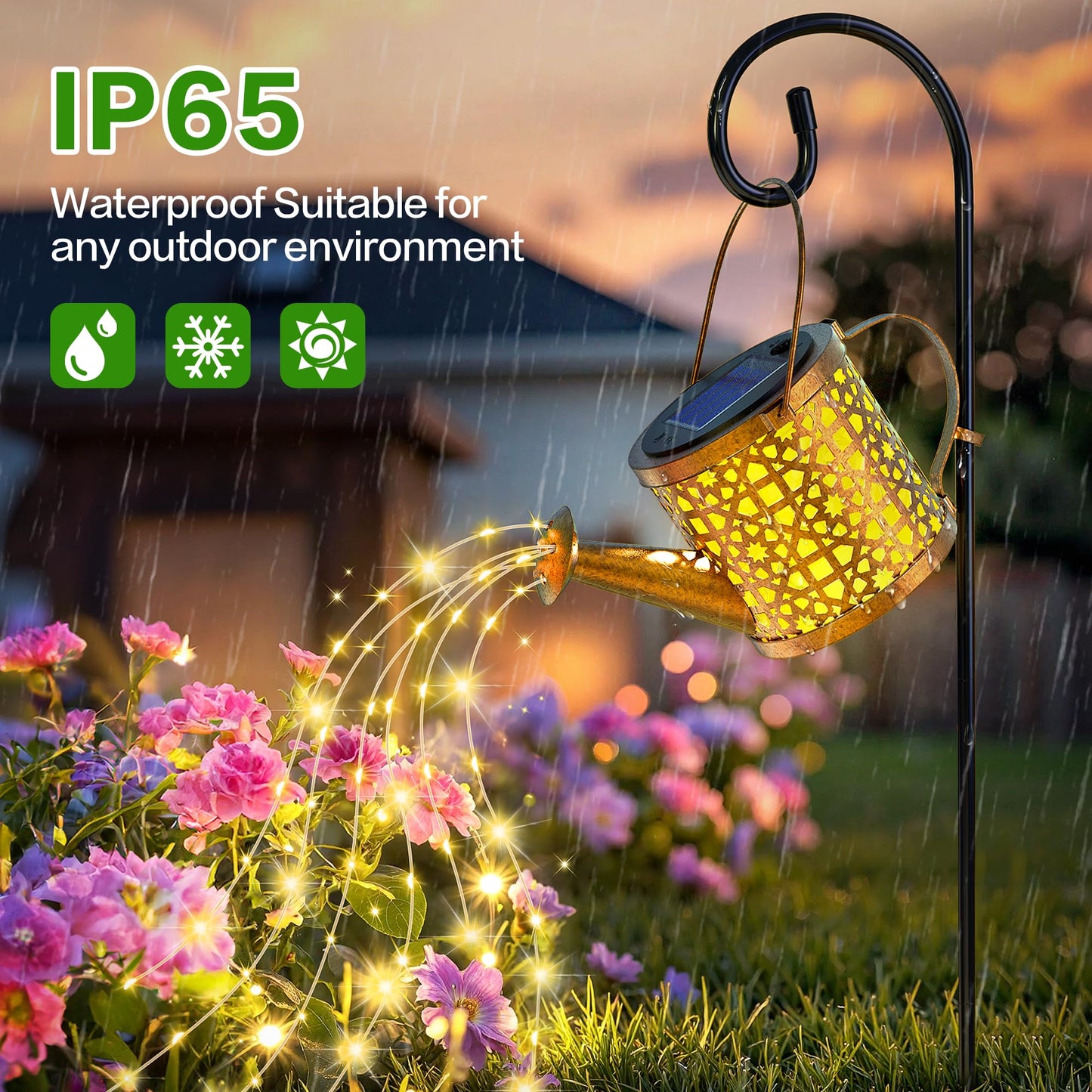 Solar Watering Can Lights Waterproof  Solar Lights Outdoor Decorative Garden Decor Metal Hanging Lights For Outside Patio Pathway Yard  Christmas Birthday Gardening Gifts