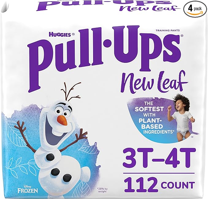 Pull-Ups New Leaf Boys' Disney Frozen Potty Training Pants, 3T-4T (32-40 lbs), 112 Ct (4 packs of 28), Packaging May Vary
