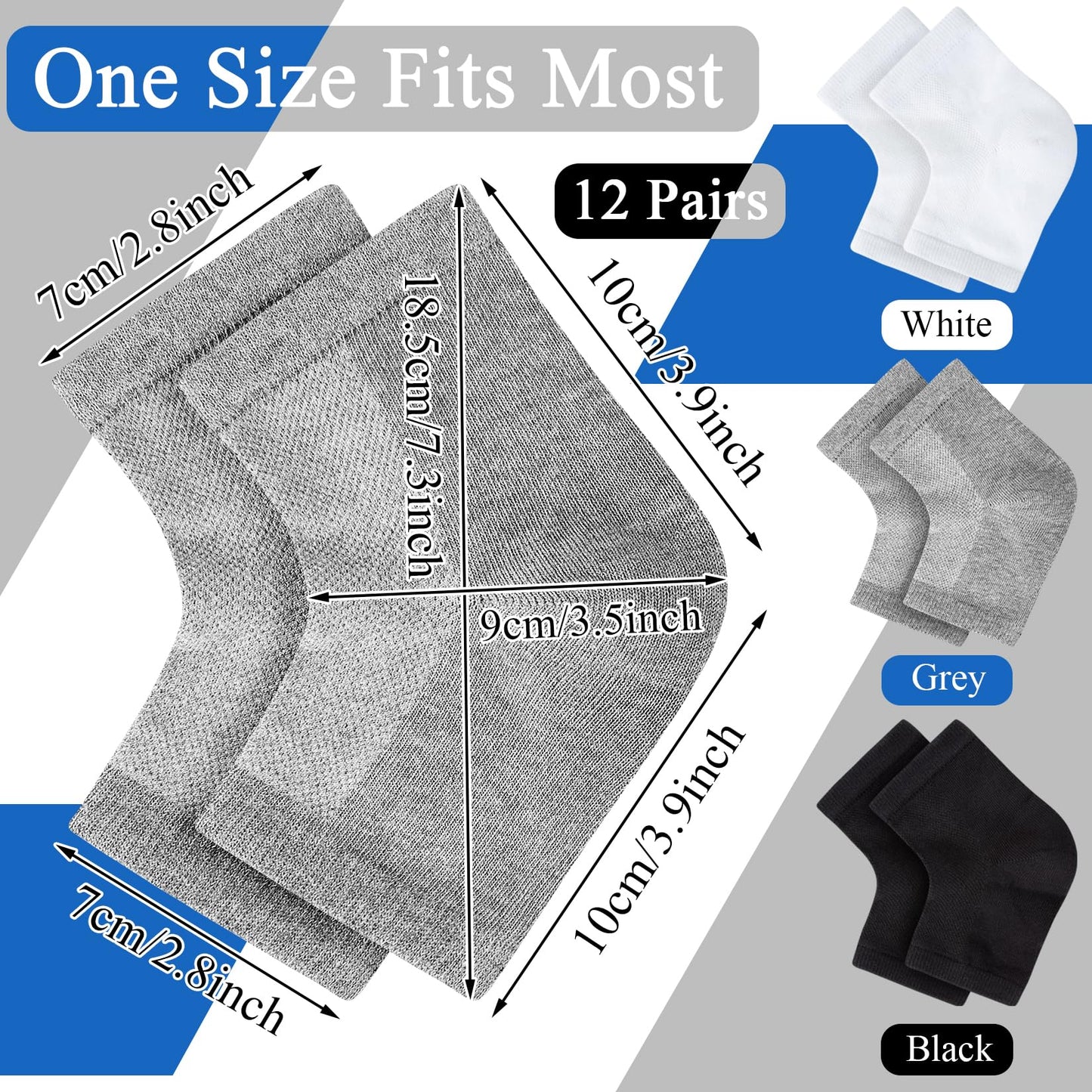 Moisturizing Socks,toeless Socks for Women for Dry Cracked Heel Treatment,Cracked Heel,msilicone Socks for Women (One Size-3 Pai