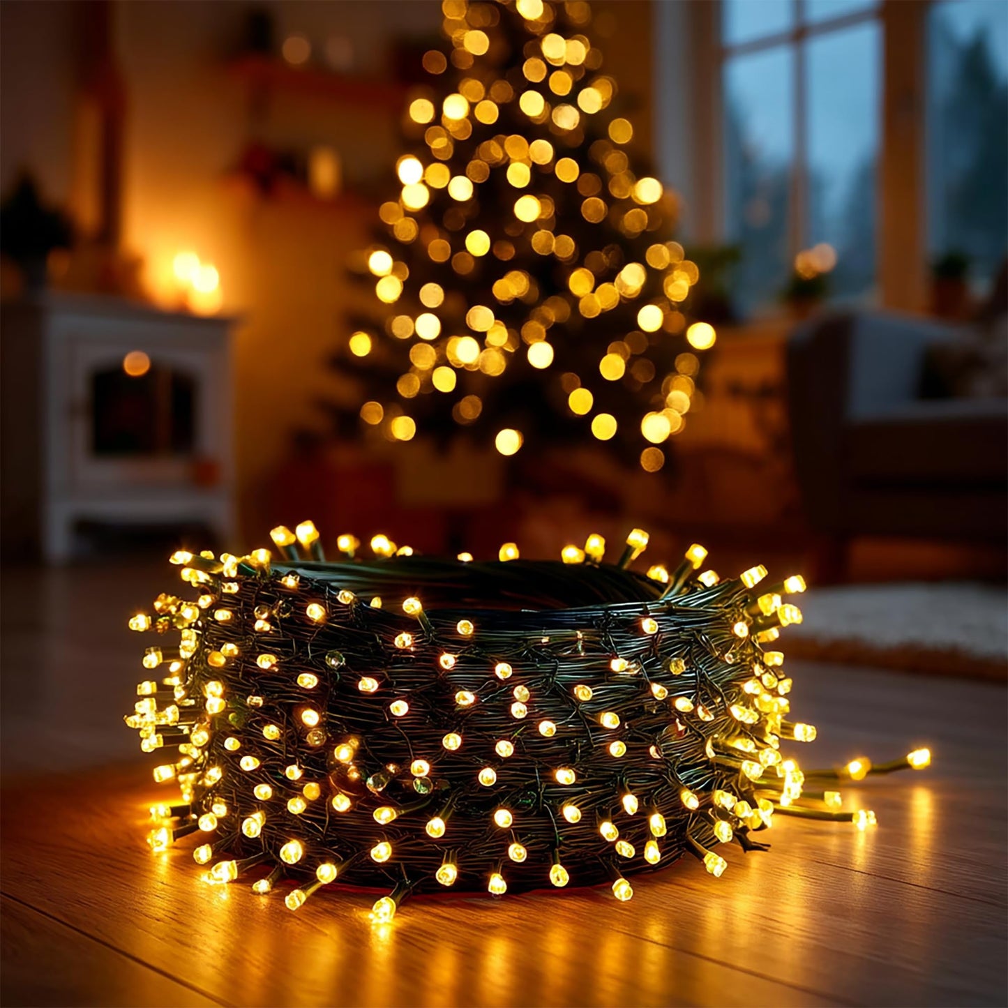 Dazzle Bright Christmas String Lights  600 Led 196 Ft Waterproof Green Wire String Lights With 8 Lighting Modes Timer  Christmas Decorations Outdoor For Party Yard Garden Xmas Tree Decor  Warm White