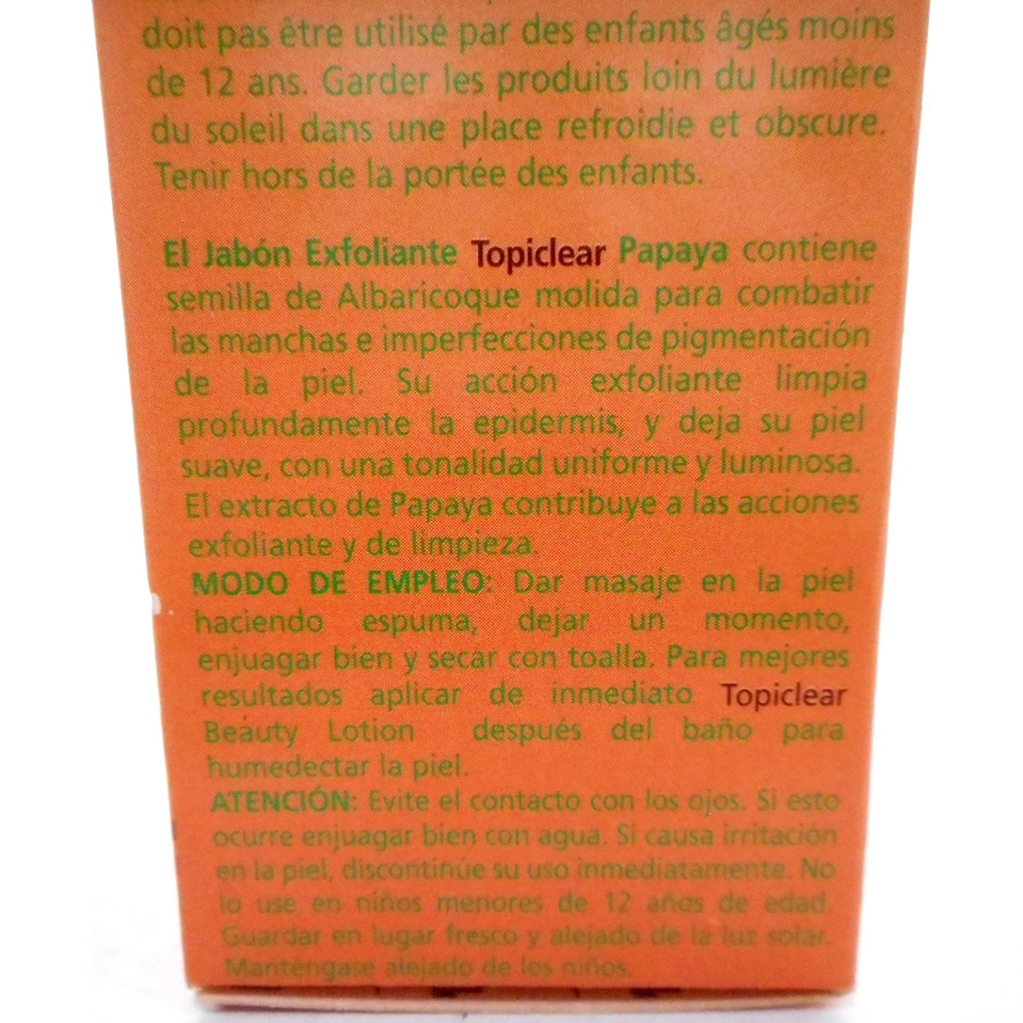 Topiclear Exfoliating Soap, Papaya, 7 oz.