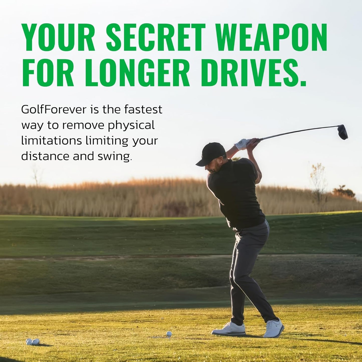 GolfForever Resistance Bands + 3-Month App Membership – Golf Exercise & Pain Relief Video Routines – Improve Flexibility, Gain Distance, Reduce Golf-Related Pain