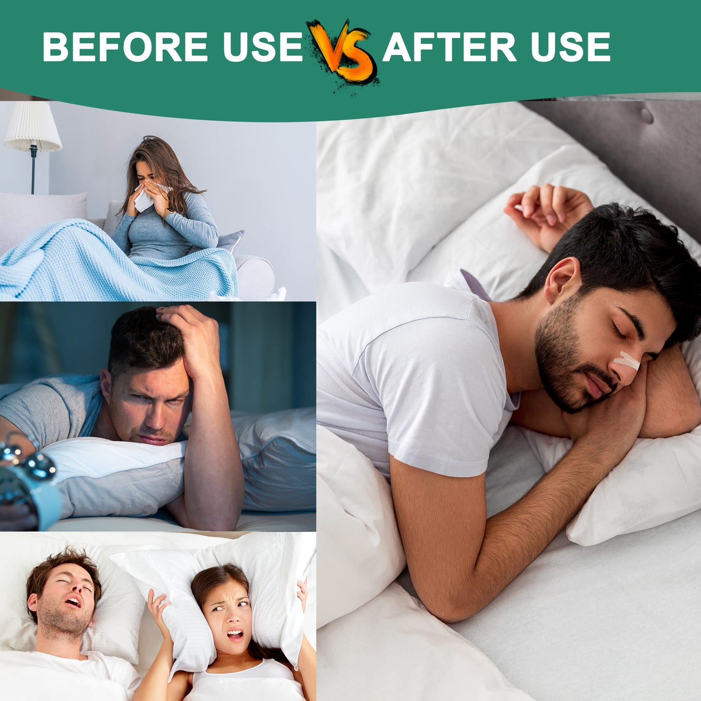 Nasal Strips for Snoring, 120 Count Extra Strength Nose Strips for Breathing, Sleep Snore Strips for Men Women, Relieve Nasal Congestion Due to Colds & Allergies, Anti Snoring - Tan