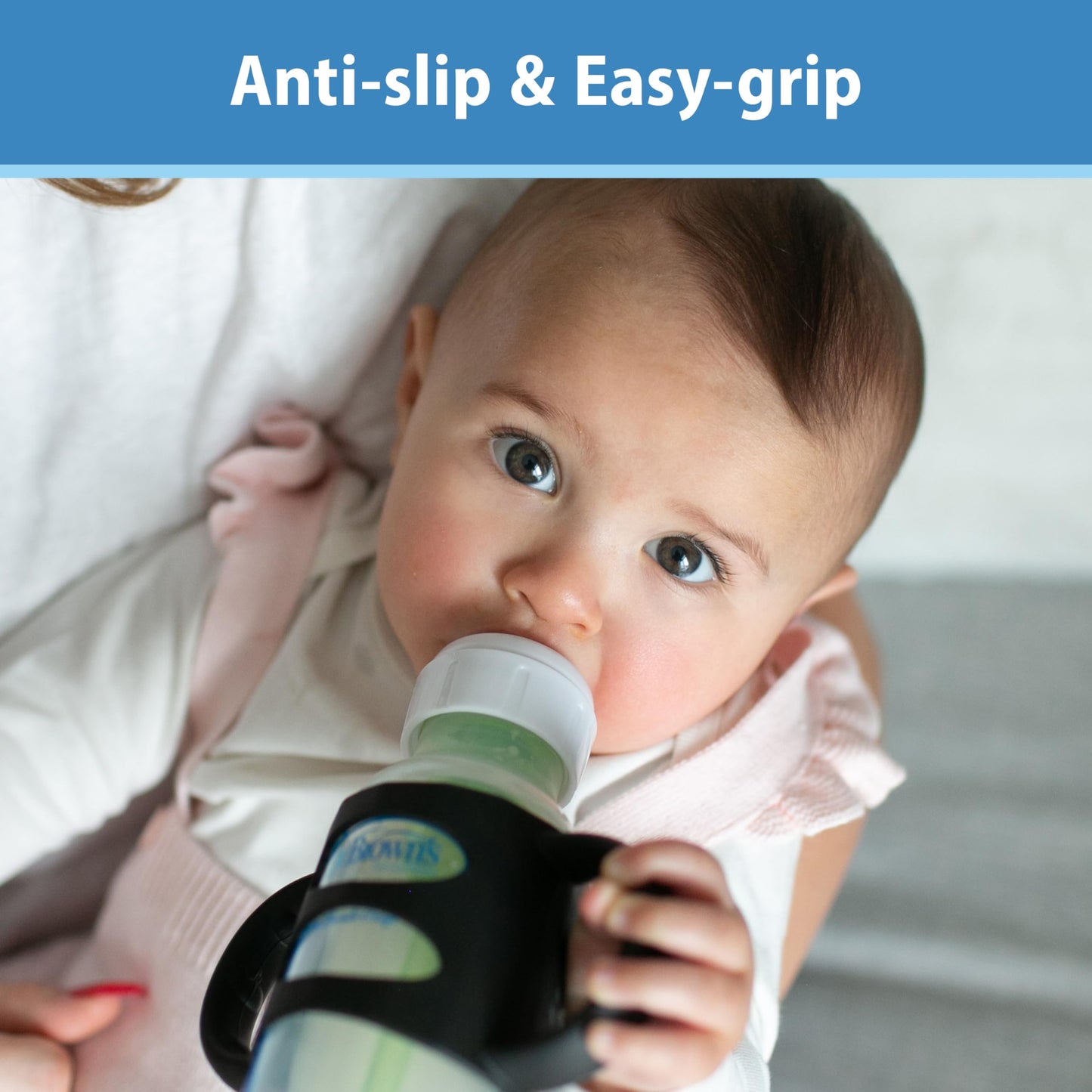 Dr. Brown's Milestones Narrow Sippy Spout Bottle with 100% Silicone Handles, Easy-Grip Handles with Soft Sippy Spout, 8oz/250mL, Light-Pink & Ecru, 2-Pack, 6m+