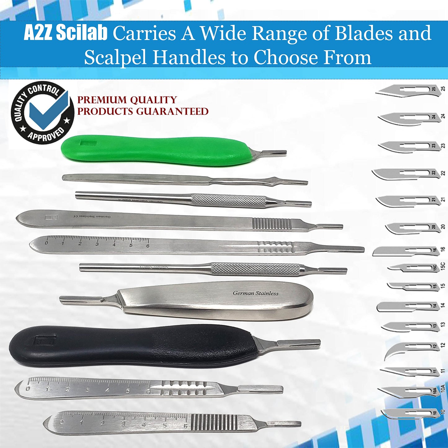 Premium Quality Scalpel Handle #3, Stainless Steel (Fits Size 9-16 Scalpel Blades)