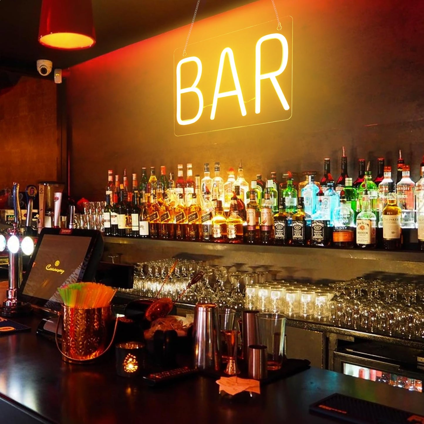 Jiuruiffc Neon Bar Sign - Usb Powered Led Wall Decor, Warm White, Model 10, Acrylic Material, Perfect For Home Bar Or Party