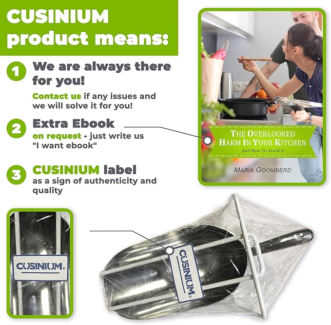 CUSINIUM 12 oz Aluminum Ice Scoop with Holder