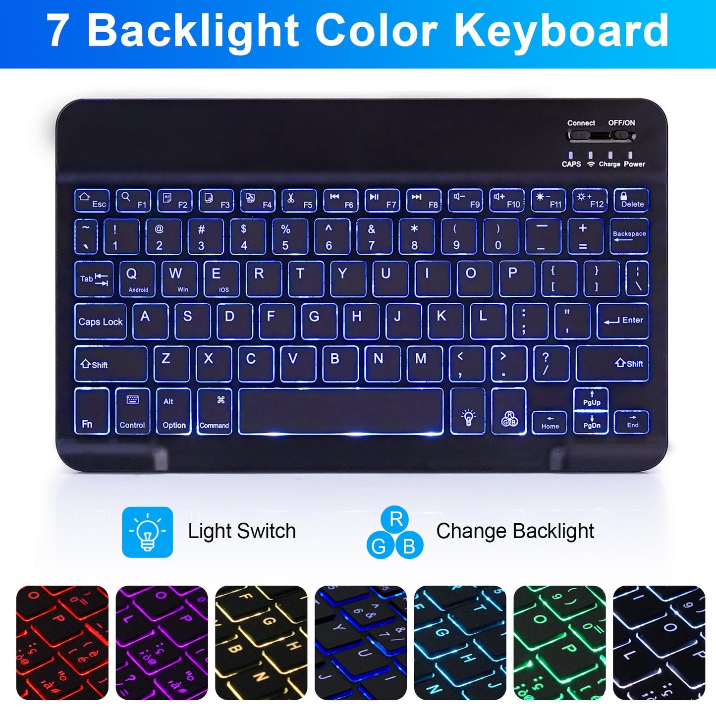 Soppy Backlit Keyboard Case For Samsung Galaxy Tab S6 Lite 10.4 Inch 2024/2022/2020(Sm-P620/P624/P610/P613/P615/P619), Rechargea