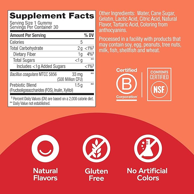 OLLY Ultra Strength Prenatal Multivitamin Softgels, Supports Healthy Growth, Brain Development & Probiotic + Prebiotic Gummy, Digestive Support and Gut Health, 500 Million CFUs, Fiber