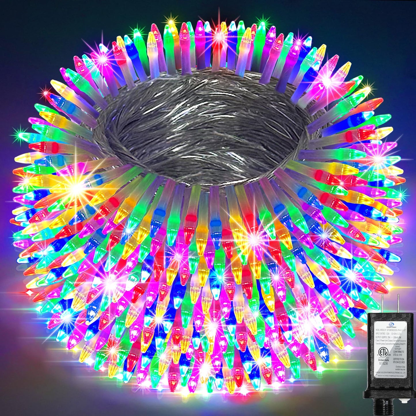 HRANBOTY 509FT Extra Long Christmas Lights, 1350 LED, Waterproof, 8 Modes, Timer, Multicolor, Model HS-1350L