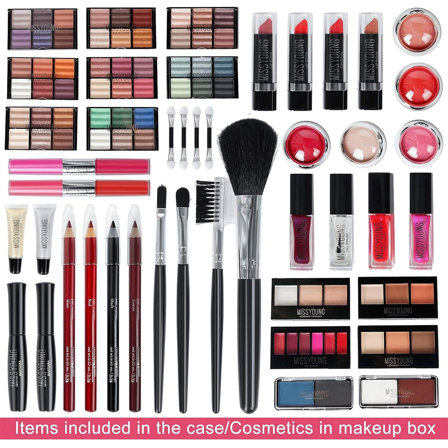 Maquillaje, Makeup gift, Professional make up set, All in one makeup kit for women full kit, Cosmetics teenagers, Makeup palette(102 Colors)(Silver box)