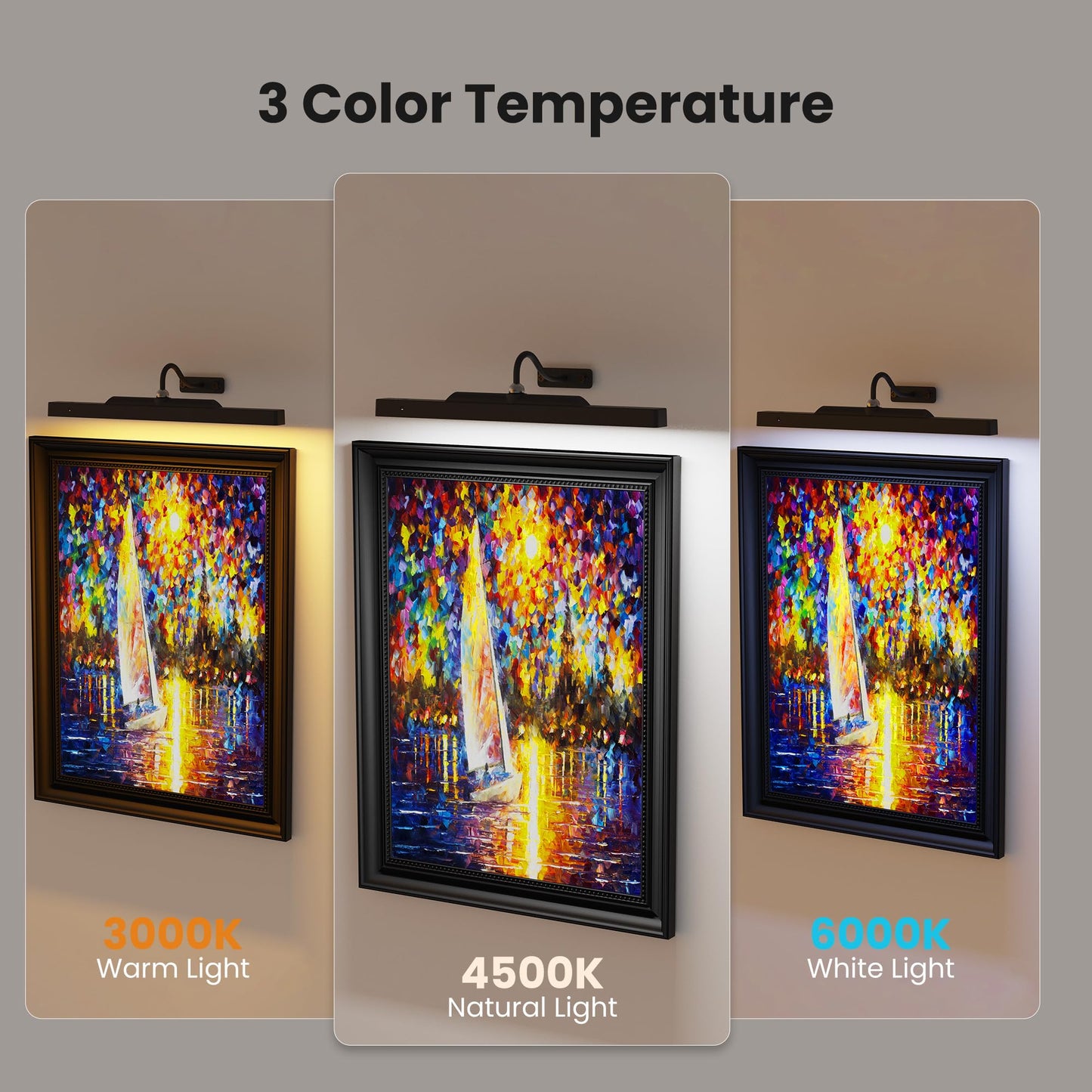 Craftersmark Picture Light, Battery Operated, 16in Remote Control, 2 Pack, Black