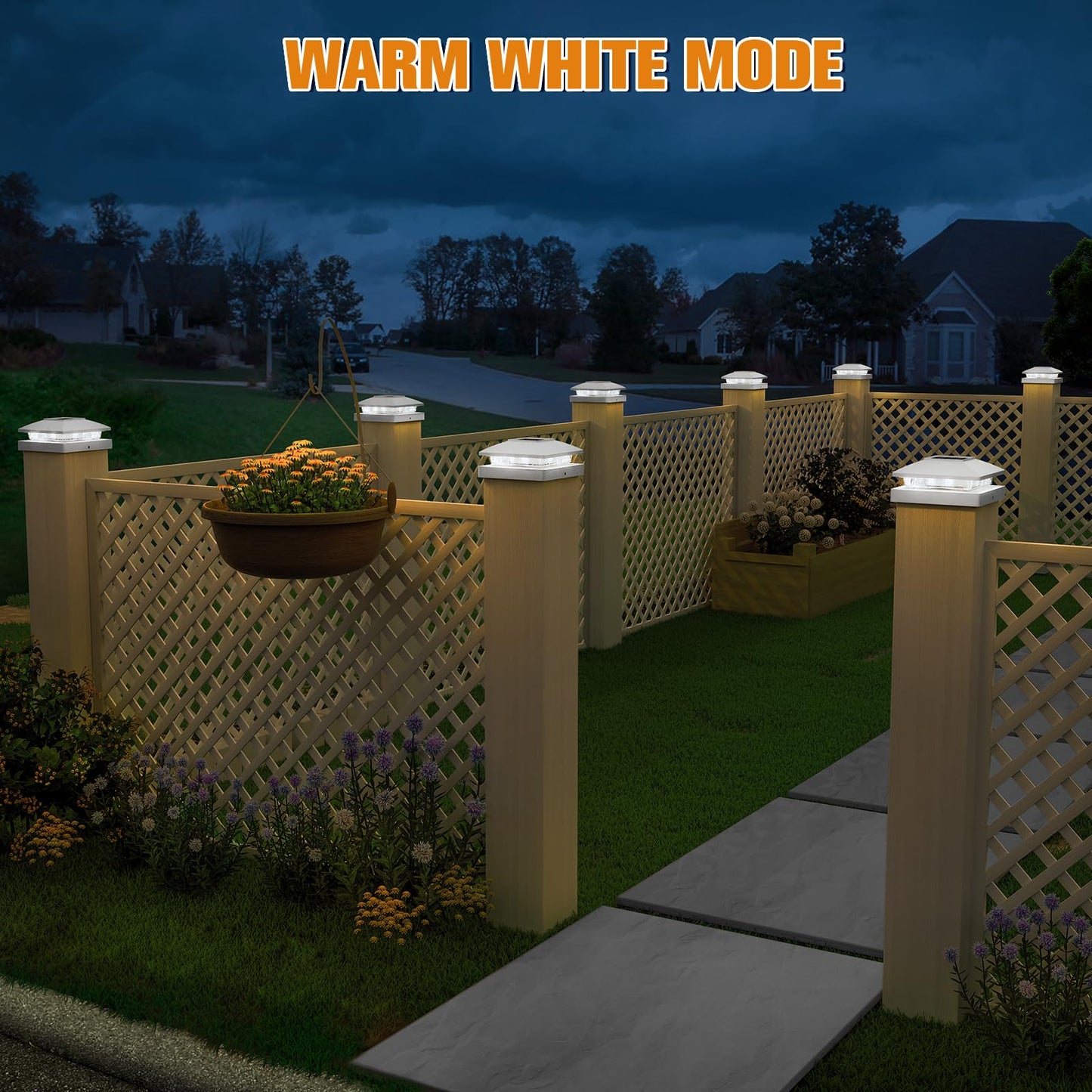 Aponuo Solar Post Cap Lights For 4X4 Wood & Vinyl Posts  Ip44 Waterproof Cool White Led 4X4 Post Solar Lights  Outdoor Garden Patio Yard Decor  8 Pack (White)