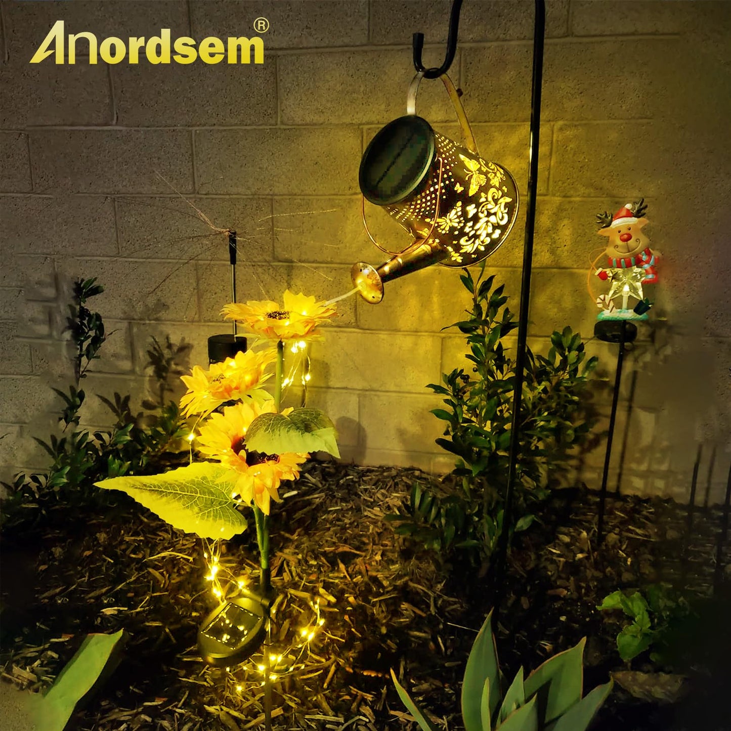 Anordsem Solar Watering Can Lights - Butterfly Hanging Lanterns, Waterproof Decor For Garden, Patio, Christmas Gifts For Women, Model W52