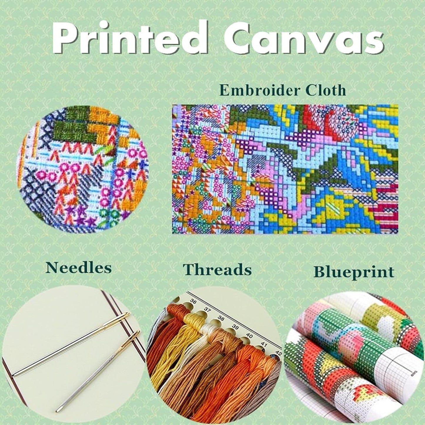Joyhoor Cross Stitch Kits for Beginners Stamped Cross-Stitch Supplies Needlework preprint Embroidery Kits for Adults DIY Needlepoint Kits Embroidery Patterns 11CT-Flag Eagle 16x20 inchs