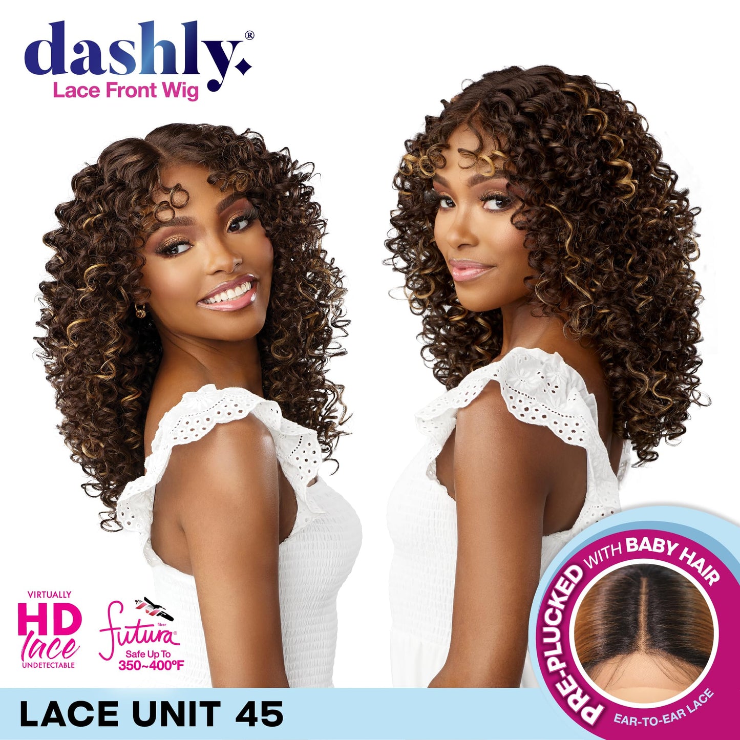 Sensationnel Dashly Lace Front Wig - Unit 45 Hand Tied Laceparting Ear to Ear Synthetic (CH30)