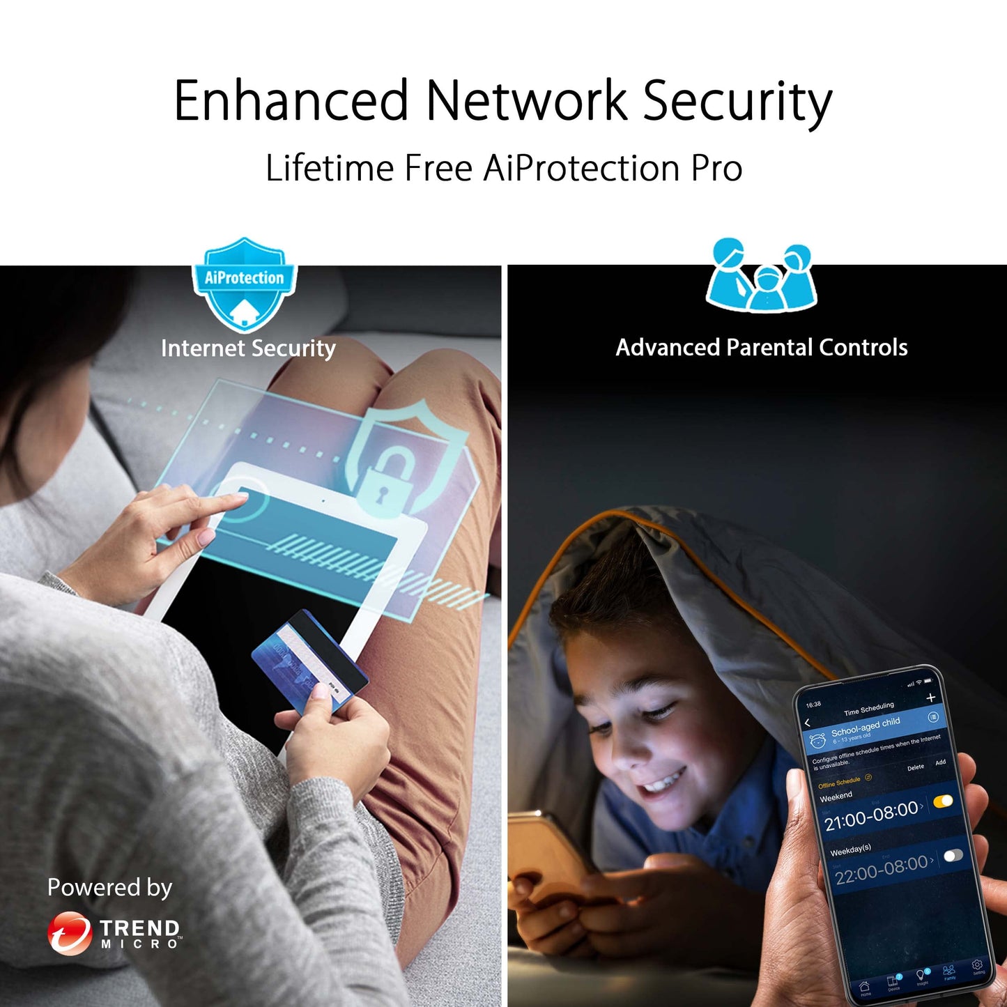Asus Rt-Ax5400 Dual Band Wifi 6 Extendable Router, Lifetime Internet Security Included, Instant Guard, Advanced Parental Control