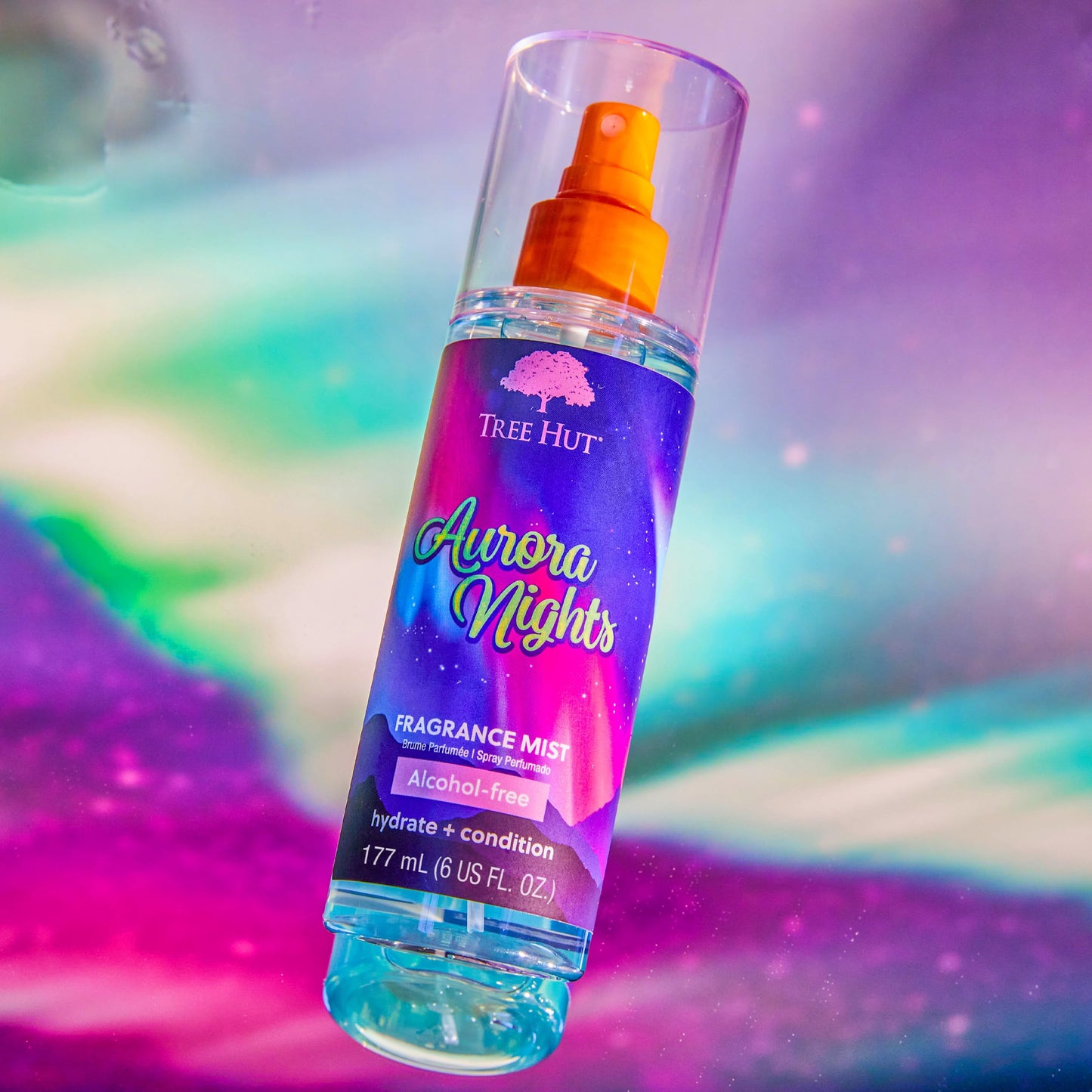 Tree Hut Aurora Nights Fragrance Mist, Hydrating, Alcohol-Free Formula, Cozy Scent with Warm Pistachio and Toasted Marshmallow Notes, 6 fl oz