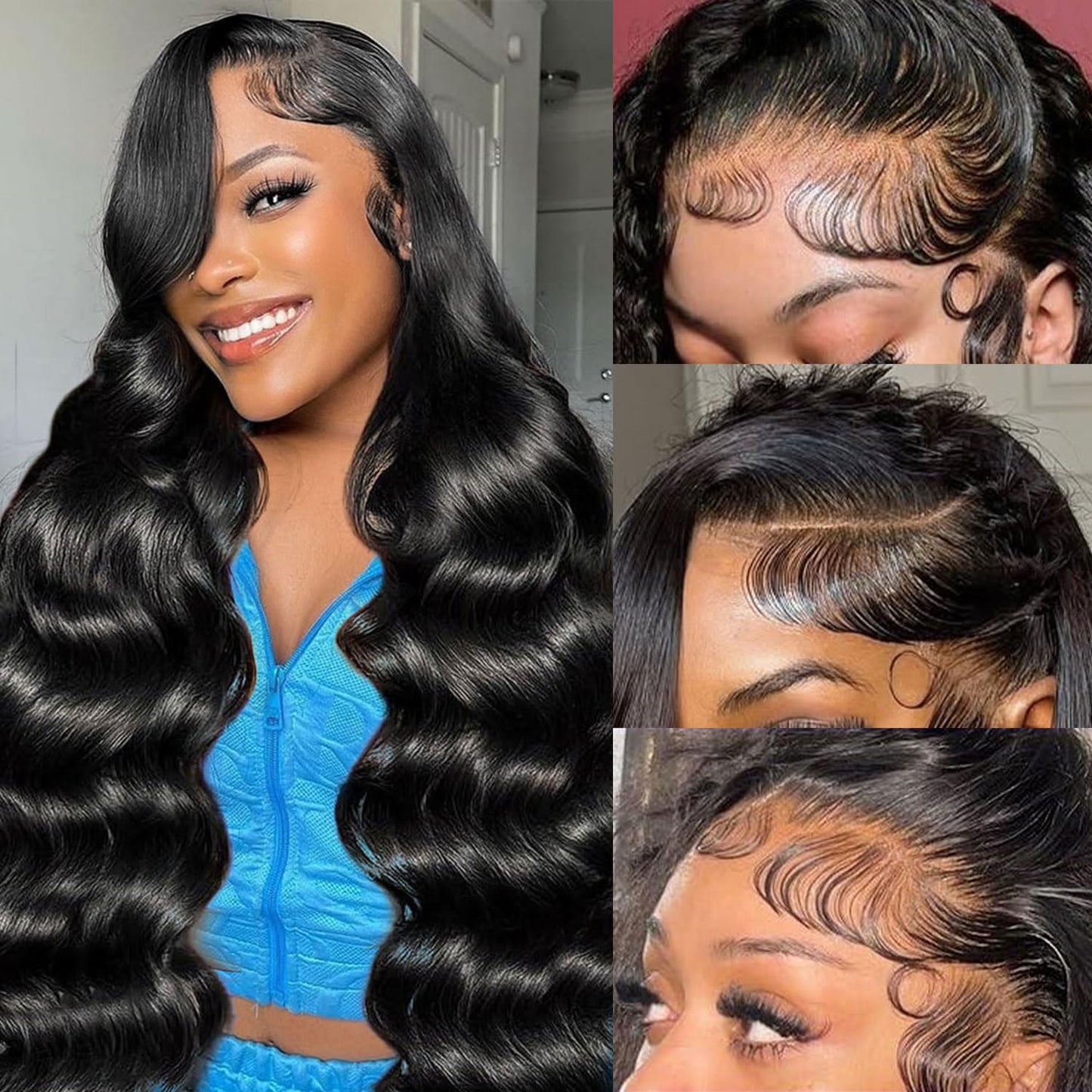 Ailwelia 13x6 Body Wave Lace Front Wigs Human Hair 200 Density Hd Transparent Lace Front Glueless Plucked Frontal Wigs 13x6 For