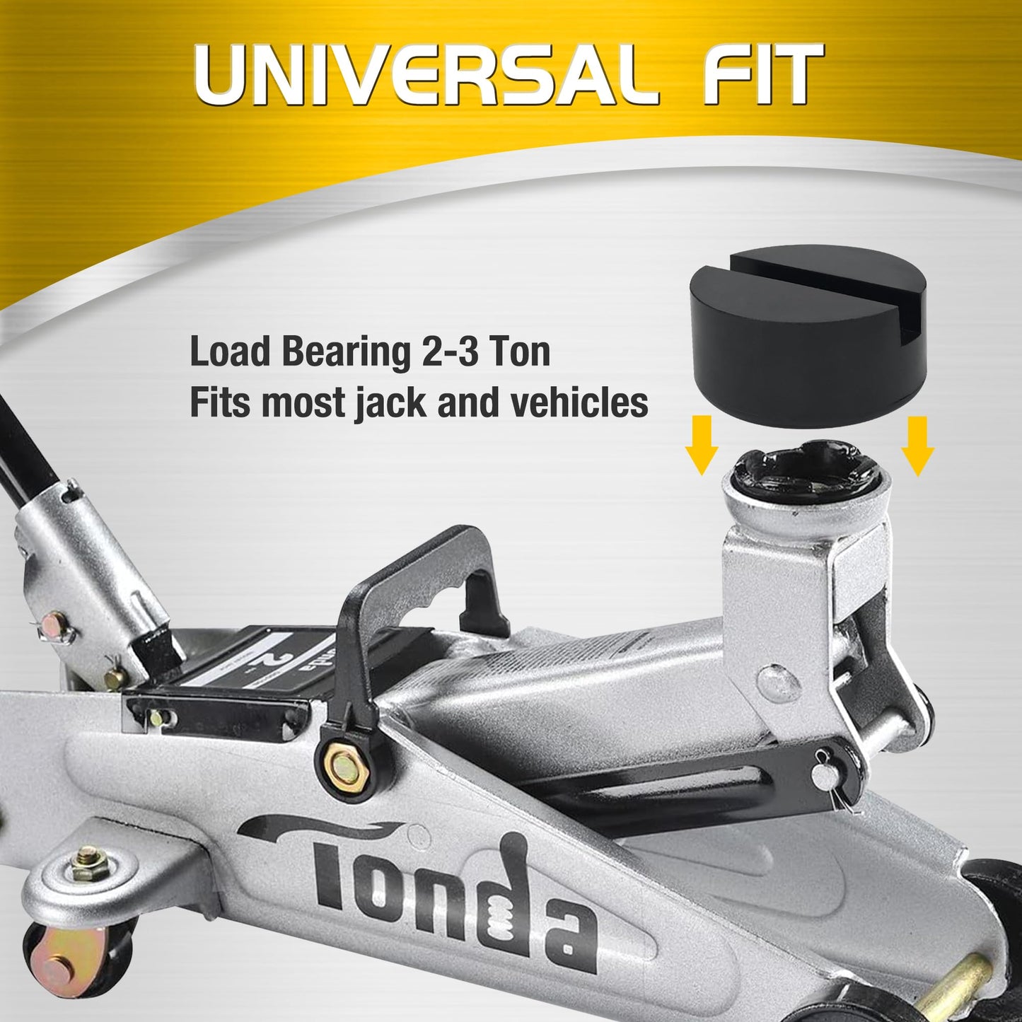 TONDA Jack Pads, Universal Rubber Rail Pinch Weld Protector, Slotted Adapter for Jack Stand and Floor Jack
