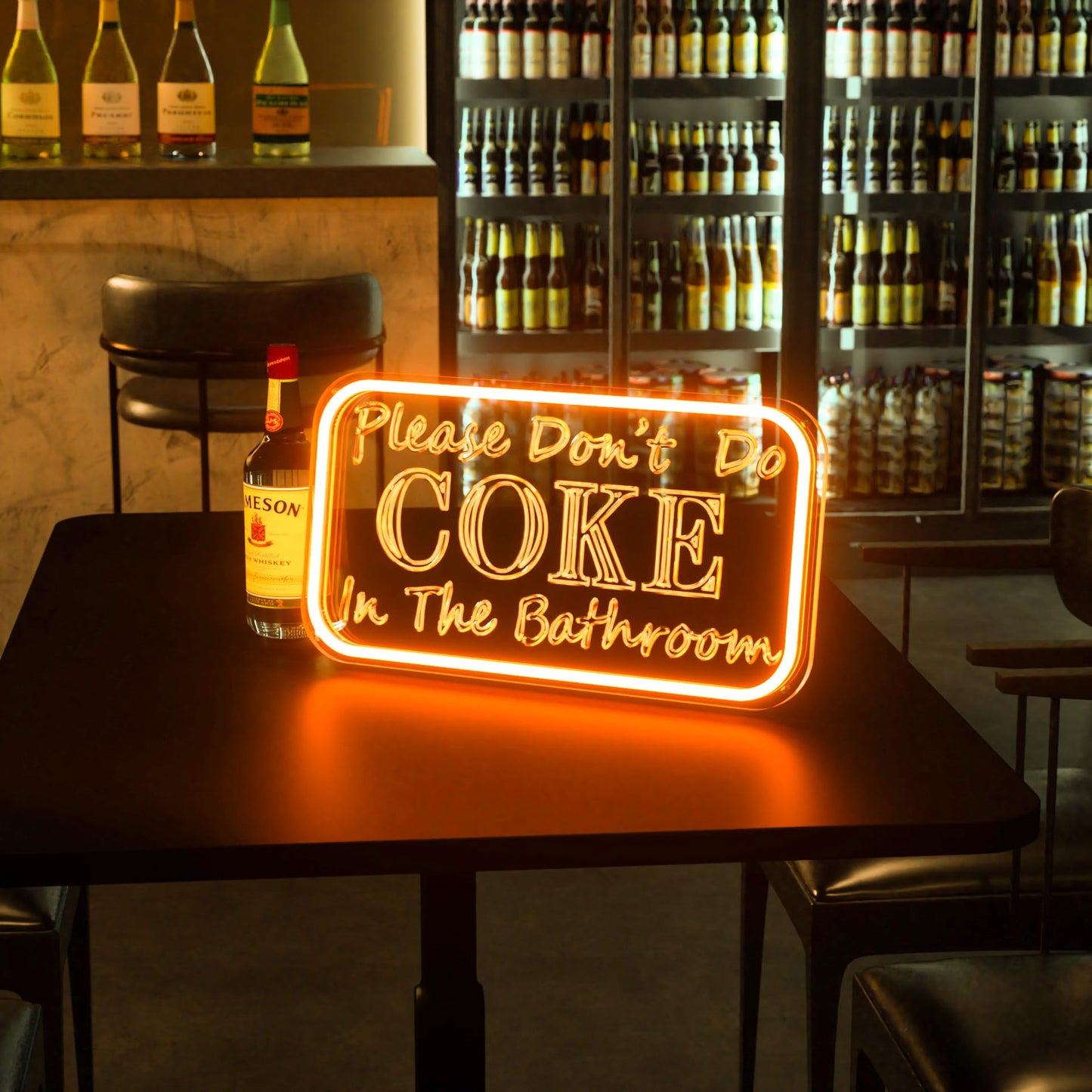 welltodo Neon Sign for Wall Decor, Acrylic, Adjustable Brightness, 15.95x8.75 inches, Rectangle Orange
