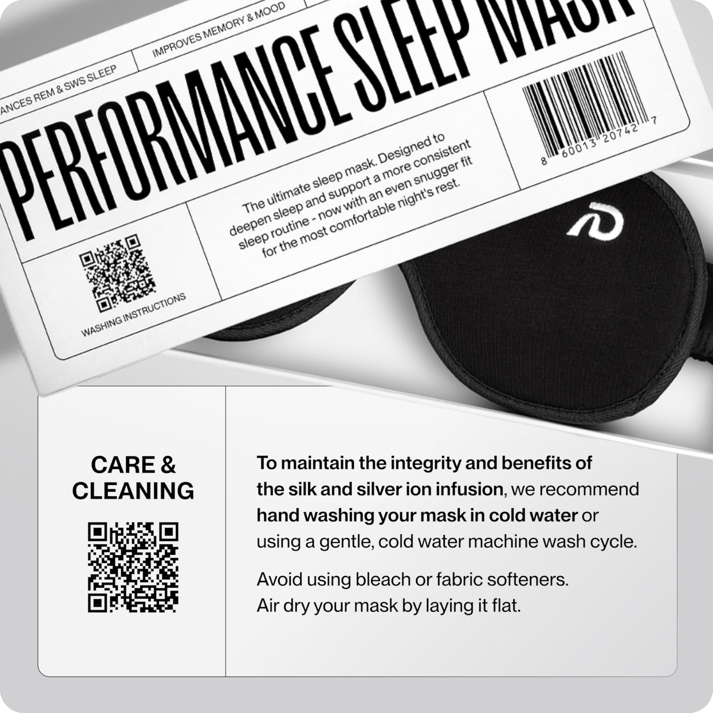 Dream Recovery The Pro Mask - 3D Performance Silk Sleep Mask for Side Sleepers - 100% Light Blocking, Adjustable Eye Cover for Sleeping