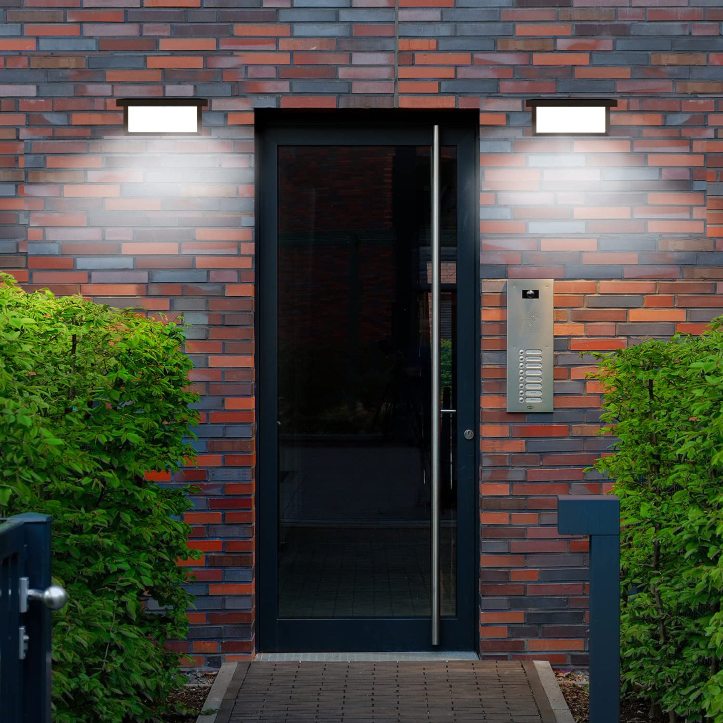 Biritalo 4 Pack 6000K Outdoor Porch Lights  18W 1800Lm Led Wall Lighting  Ip65 Waterproof Rustproof Aluminum Modern Exterior Fixtures For Front Door  Patio  Backyard