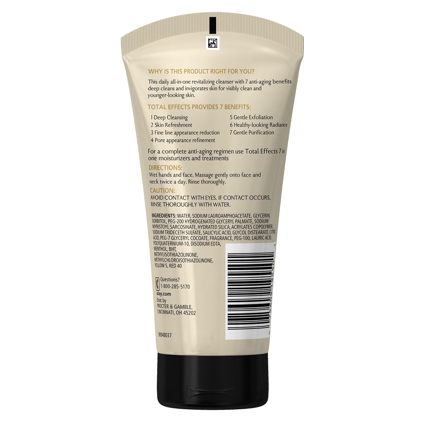 Olay Total Effects Refreshing Citrus Scrub Face Cleanser, 5.0 Ounce