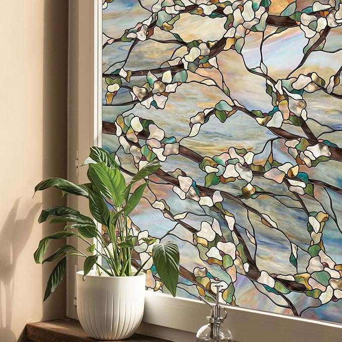Artscape Sunset | Privacy Window Film with Vibrant Colored Pattern | Non-Adhesive & UV Protection | Easy to Apply & Removable | 24 x 36 Inches | Made in USA