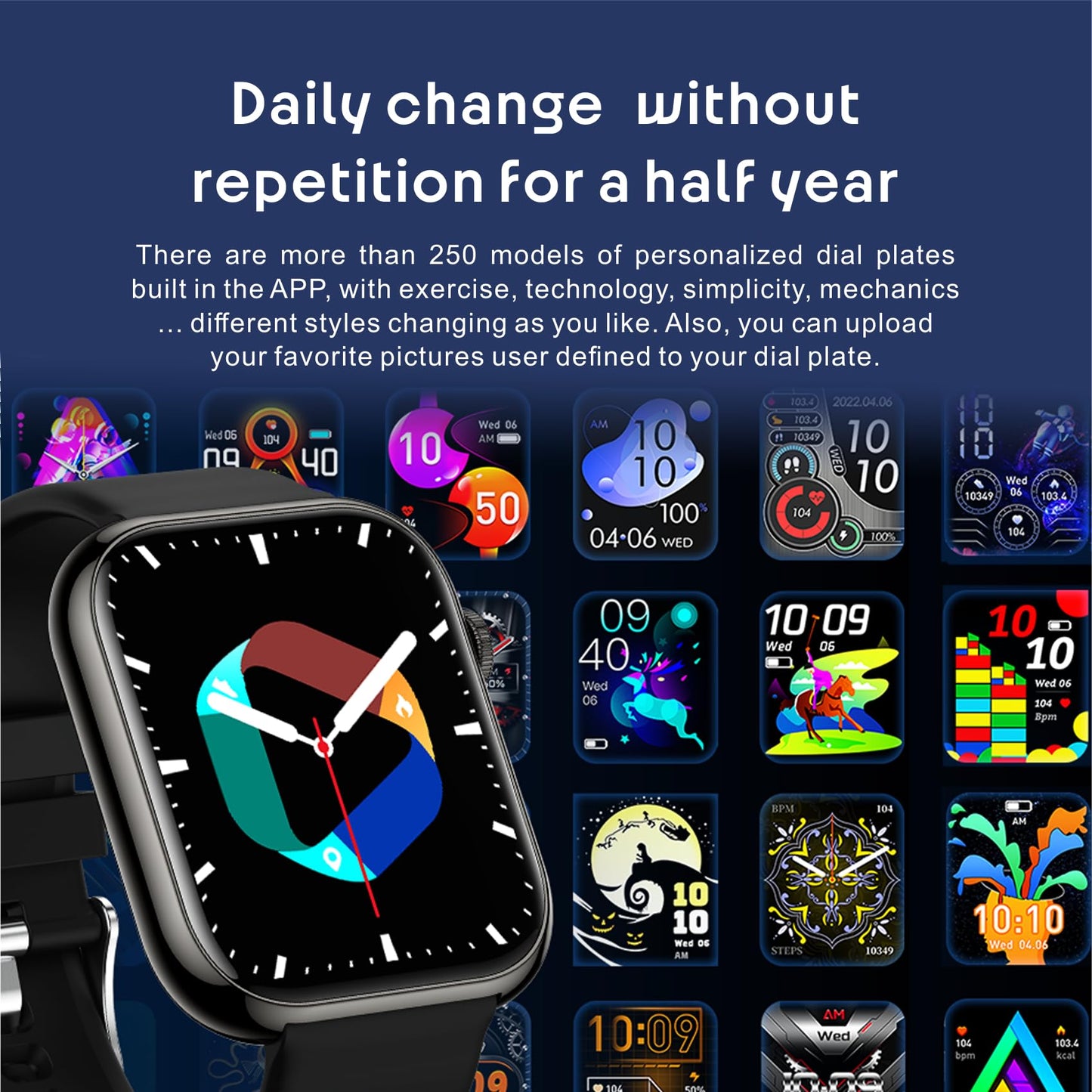 Men's Women's Smart Watch Pro，1.85-inch high Definition Screen/*Bluetooth Call, Blood Pressure,Fitness Tracker Smart Sports Watch for Android Phone/iPhone Compatible