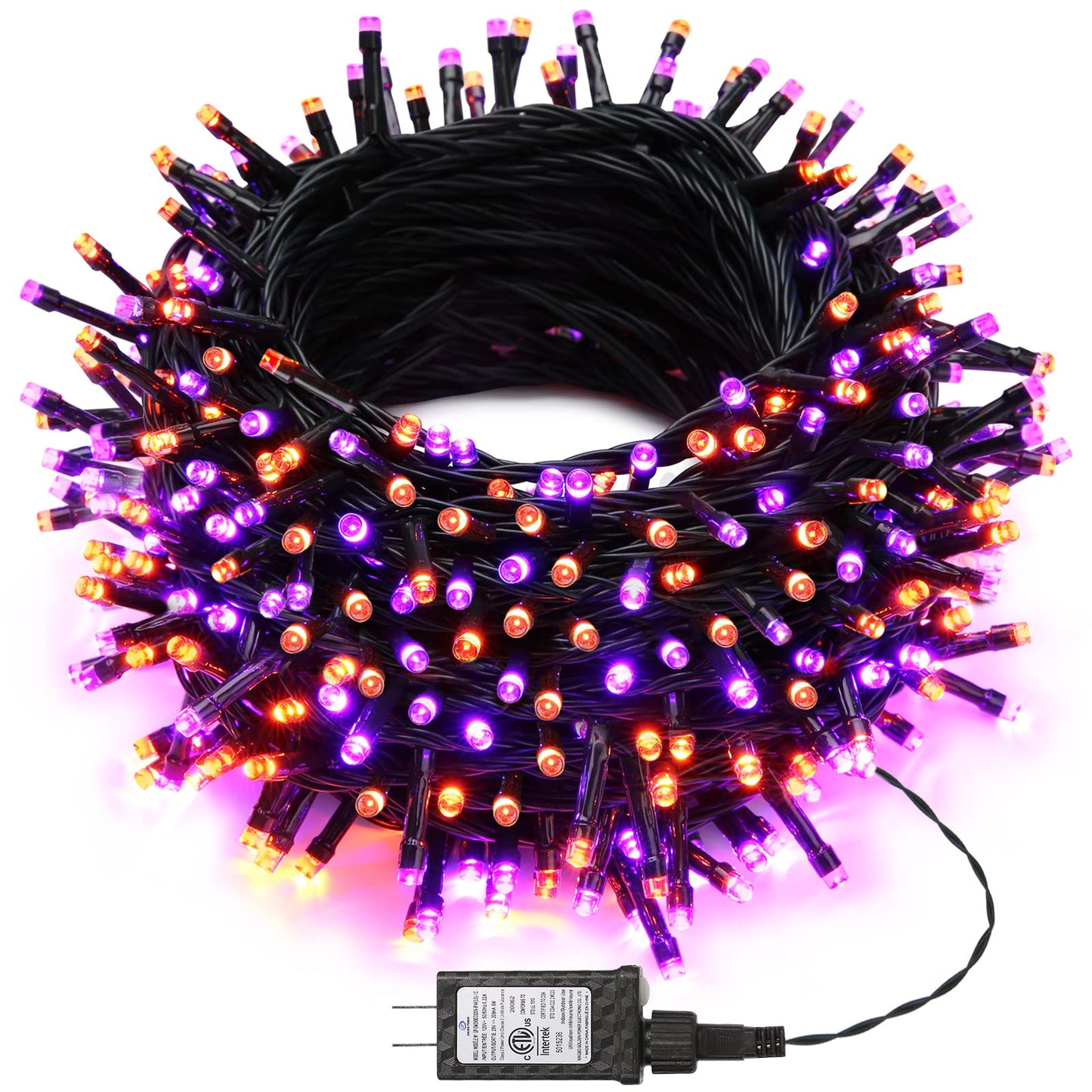 Joomer 500 Led Halloween String Lights - Orange Purple, Waterproof, 8 Modes, 174Ft, Perfect For Indoor Outdoor Decorations
