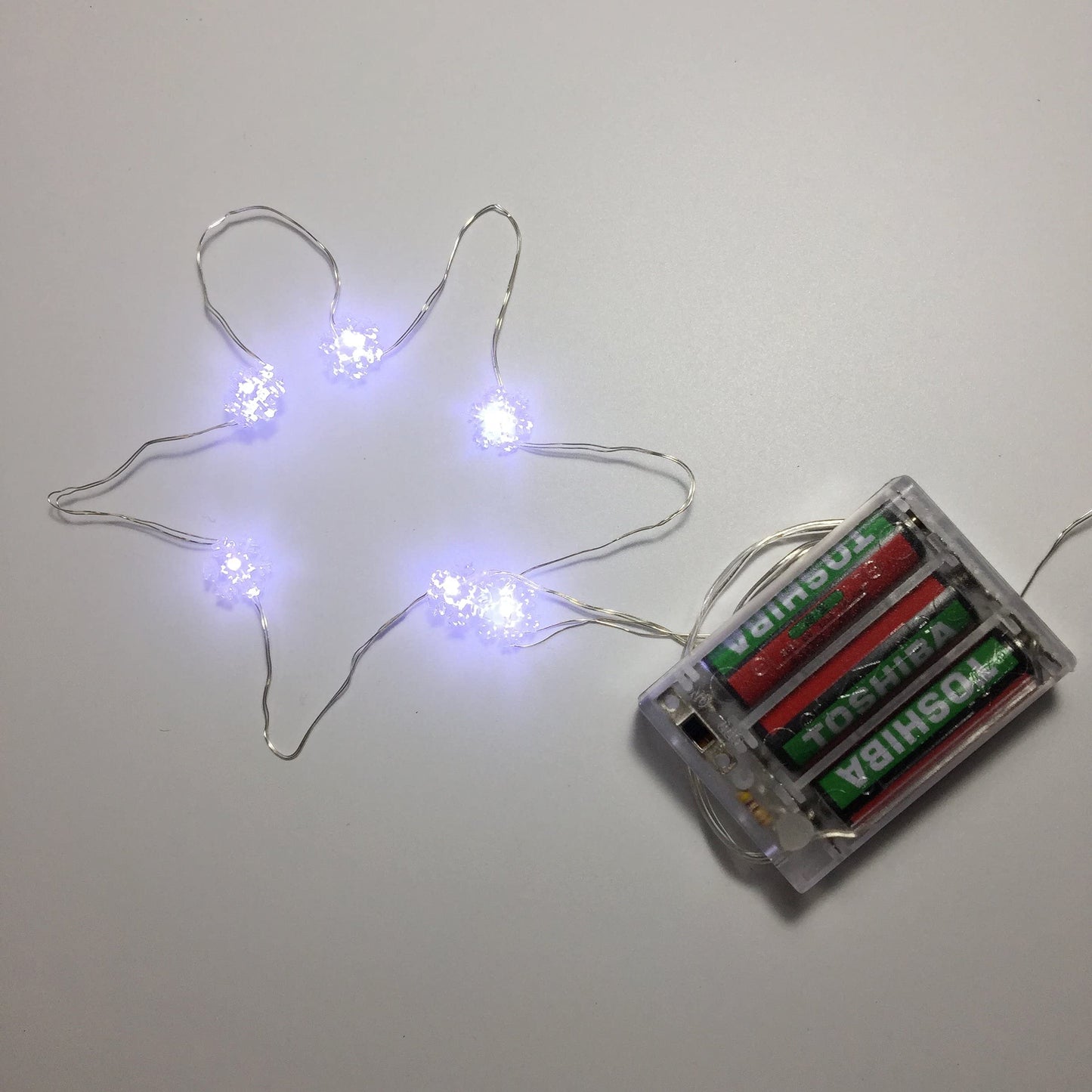 Yongzhenlite Set Of 2 Battery Operated Mini Led Fairy Light Snowflake Lights With Timer 6 Hours On/18 Hours Off For Wedding Centerpiece Party Decorations 30Leds 10 Feet Silver Wire (Cold White)