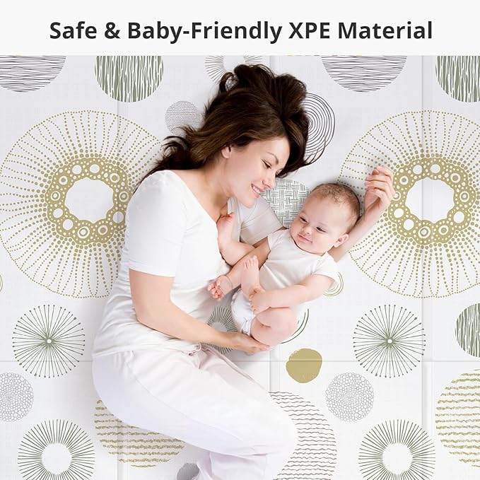 Baby Play Mat for Floor,Baby Play Mat for 59''x 59''Playpen,Reversible,0.8 in Thick Waterproof Playmat,Anti-Slip Floor Playing Mats,Non-Toxic,Baby Playmat for Indoor and Outdoor Use,Circle