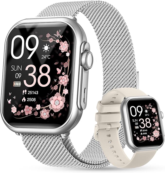 Smart Watches for Women for iPhone Android: 1.85" Smart Watch with 30 Days+ Battery Life Make/Recive Call Heart Rate SpO2 ...