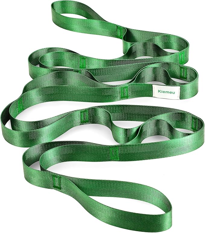 Kiemeu Stretch Strap With Loops For Physical Therapy, Yoga Straps For Stretching With Loops, Non-elastic Leg Straps For Kn...