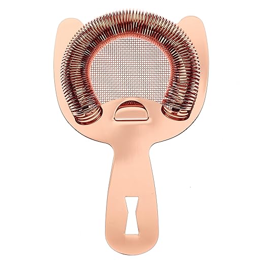 Barfly Fine Mesh Spring Strainer, Copper Plated