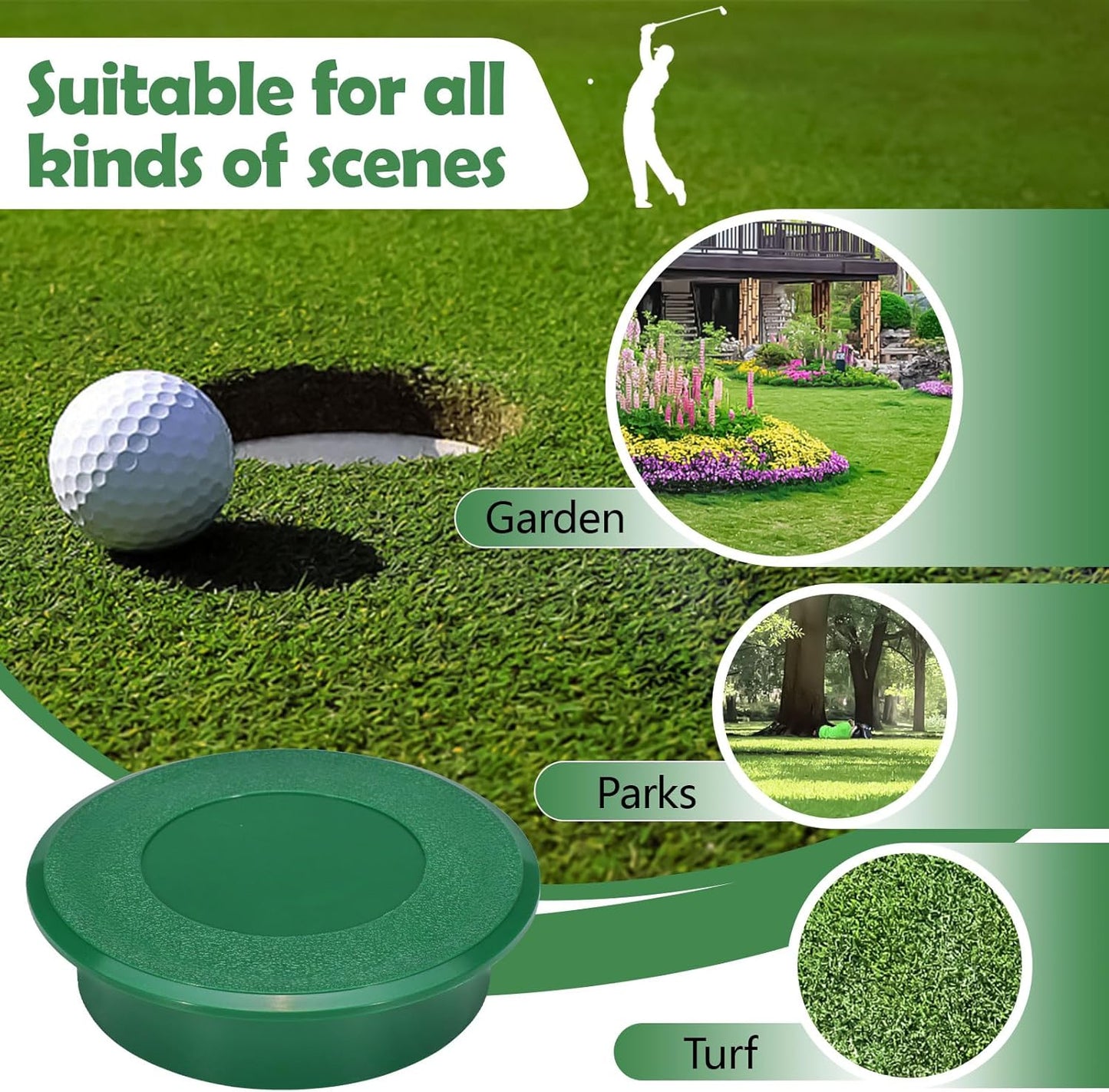 Golf Cup Cover, Universal Putting Green Hole Covers, Practice Training Aids Hole Lid Protector for Golf Course Yard Garden Backyard Game Ball Outdoor Activities