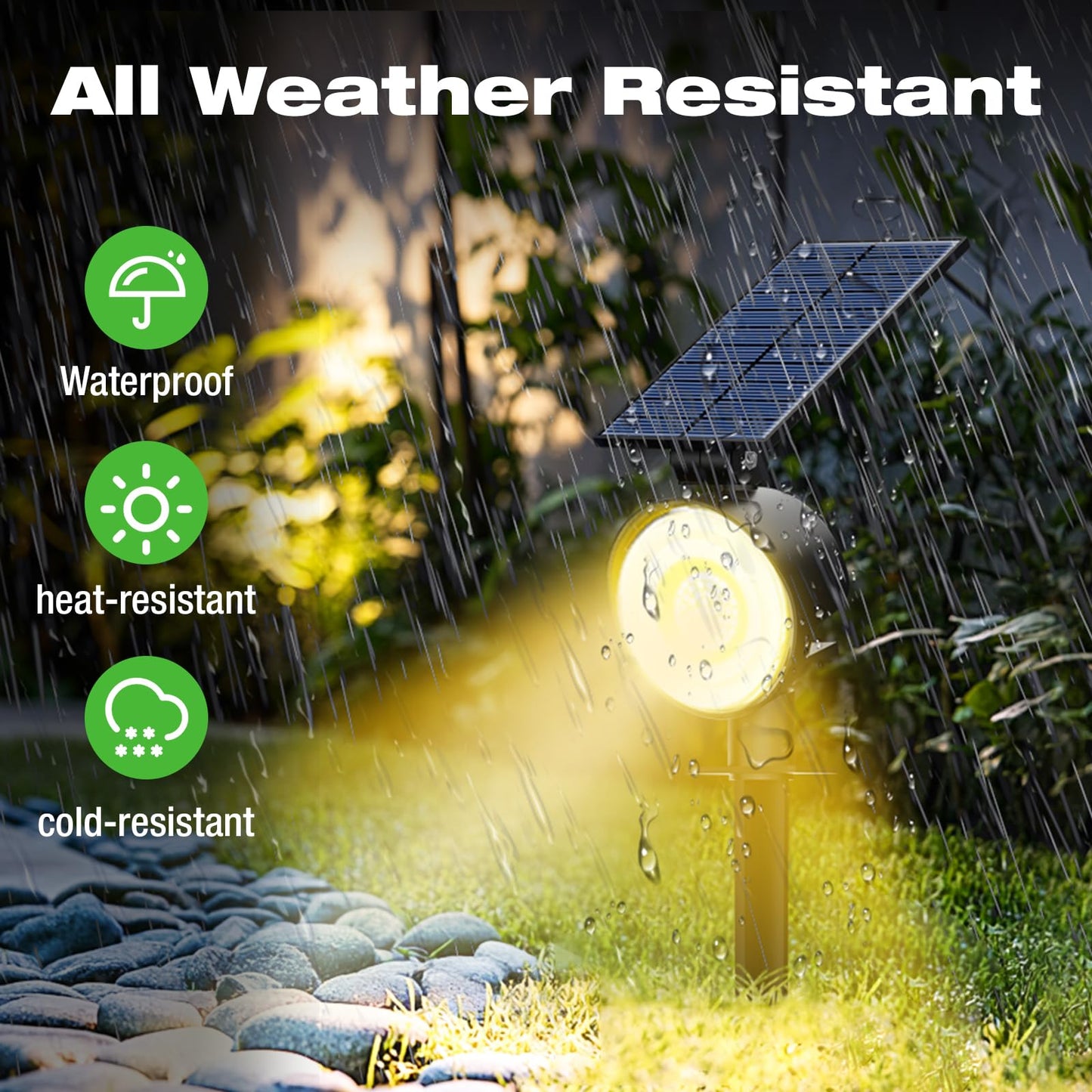 Nipify 12 Pack Solar Spot Lights Outdoor Waterproof With 3 Modes  Solar Spotlight Light For Outside Yard Landscape Lighting Pathway Lights Wall Warm White