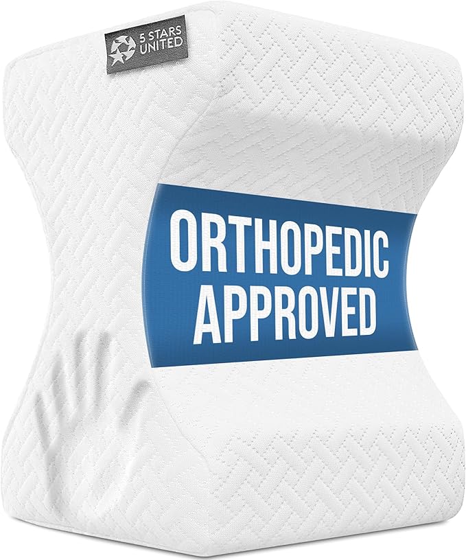 5 STARS UNITED Knee Pillow for Side Sleepers - Hip Pain Relief, Memory Foam Leg Cushion for Side Sleeping - Between Legs P...