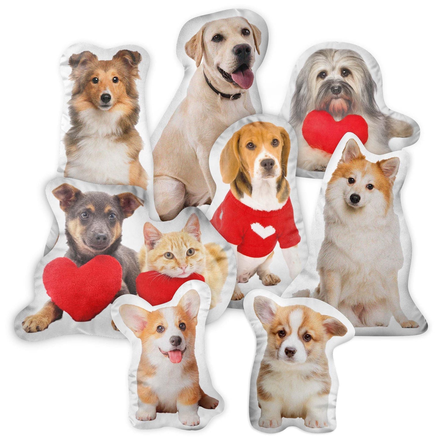 Easycosy Custom Photo Pillow, Personalized Pet Pillow Shaped Like Your Dog Cat, Customized Stuffed Animal Picture Pillowcase, Memorial Gifts for Her Him Birthday Gifts for Pet Lovers(8 Inch)