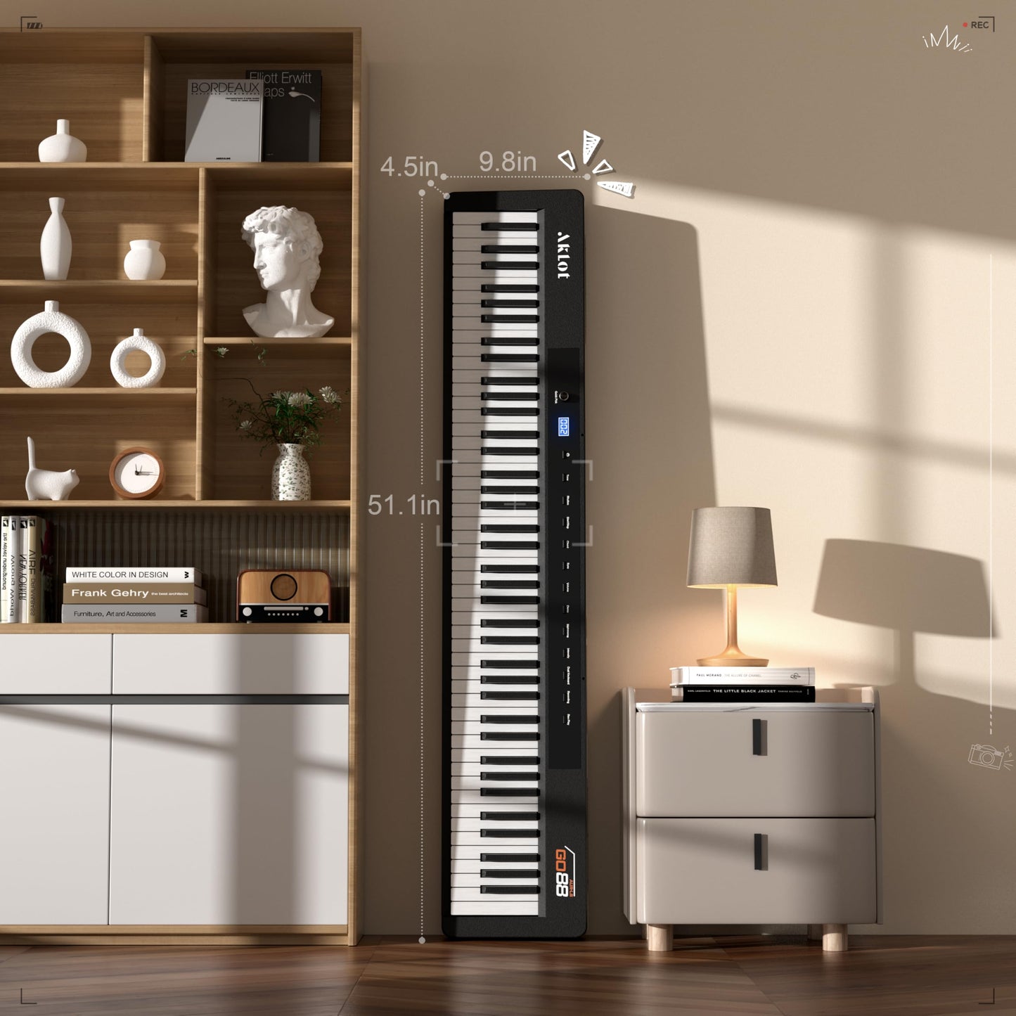 Aklot Portable Weighted Keyboard Piano: Beginner Digital Piano With 88-Key Hammer Action, Electric Triple Pedal And Music Stand,
