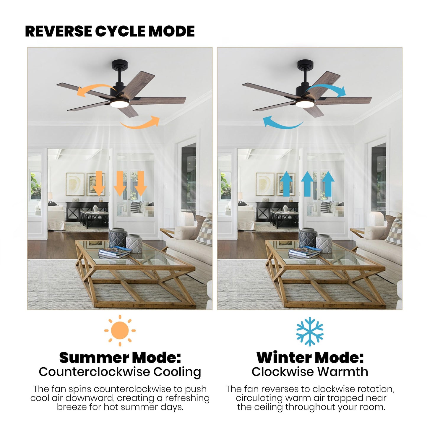 Nuoqiso 46 Inch Ceiling Fan with Lights, Remote Control, Black, Quiet Reversible DC Motor, Dimmable LED Lighting, Model FS-8921-father