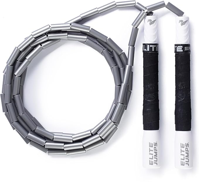 Elite Jumps Freestyle Beaded Jump Rope for Cardio Training - Workout Jump Rope with Unbreakable Long Handles and Shatterpr...
