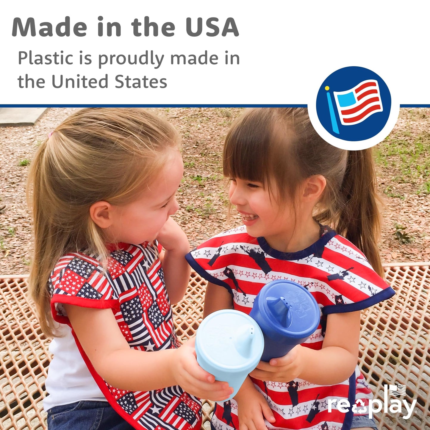 Re-Play Sippy Cups for Toddlers - 10 Oz. Reusable Spill Proof Cups for Kids, Dishwasher/Microwave Safe - Made in USA - Set of 4-3.13" x 6.25" - Desert Roses