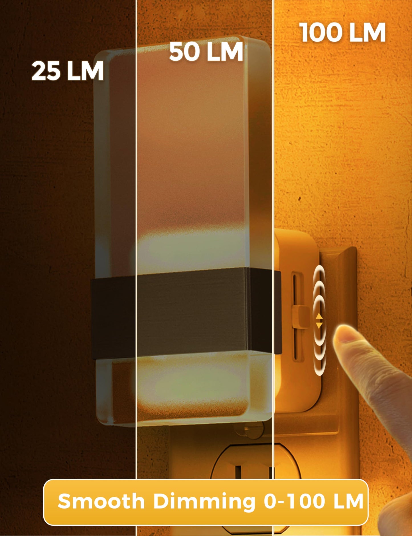 L Lohas Led Night Light  Amber Night Lights Plug Into Wall  Dusk-To-Dawn Sensor Decorative Night Light  0-100Lm Dimmable Nightlights  Wall Sconce-Style Acrylic Nitelight For Bathroom  Hallway Gift