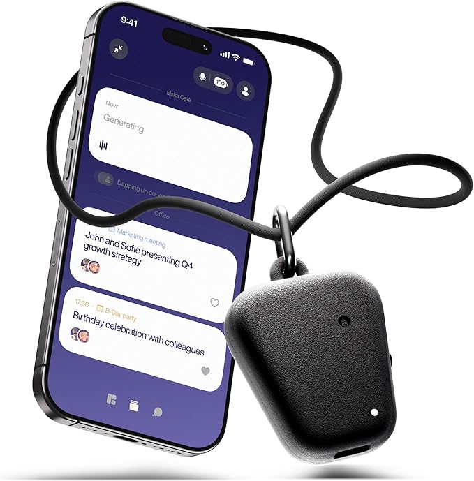 FIELDY Wearable, Hands-Free AI Real Time Voice Recorder – AI Transcriptions, Custom Summaries, Calendar Sync, HIPAA Privac...